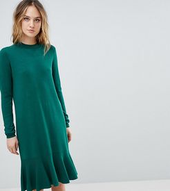 Knitted Dress With Peplum-Green