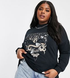 Infinity slogan print sweatshirt in black