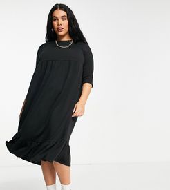 midi sweater dress in black