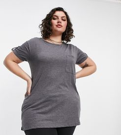 pocket front t-shirt in gray heather-Grey