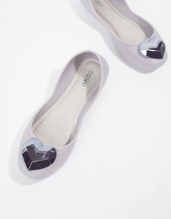 Heart Flat Shoes-Gray