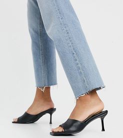 Exclusive Akira vegan mule sandals in black croc