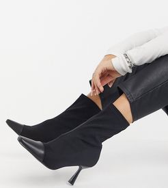 Exclusive Alba vegan sock boot with kitten heel in black