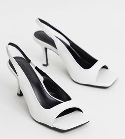 Exclusive Dea vegan heeled sandals with sling back in white