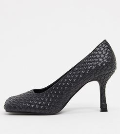 Exclusive Gitta vegan heeled shoes with square toe in black