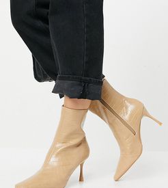 Exclusive Helen heeled ankle boots in beige croc