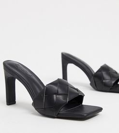 Exclusive Rae vegan plaited heeled mules in black