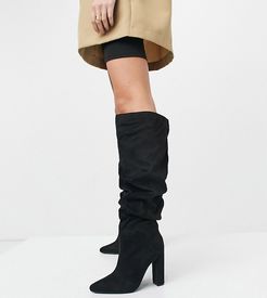 Vanda slouch knee boots in black