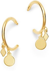 Charm J-Hoop Earrings in 14K Yellow Gold - 100% Exclusive