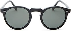 Unisex Gregory Peck Round Sunglasses, 47mm