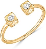 18K Yellow Gold Le Cube Diamant Open Ring with Diamonds