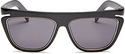 Flat Top Square Sunglasses, 55mm