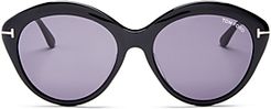 Maxine Polarized Round Sunglasses, 57mm