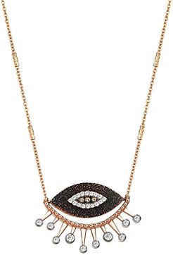 14K Rose Gold White & Champagne Diamond 10th Eye Eternal Vision Pendant Necklace, 18