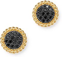 Black Diamond Disc Earrings in 14K Yellow Gold, 0.27 ct. t.w. - 100% Exclusive