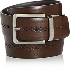 Perforated Leather Reversible Belt