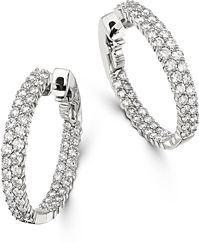 Diamond Double Row Inside Out Hoop Earrings in 14K White Gold, 2.50 ct. t.w. - 100% Exclusive