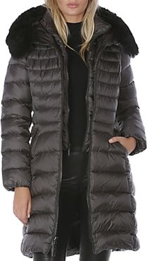 Milly Shearling Trim Puffer Coat