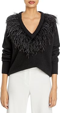 Lizzie Feather Trim Sweater