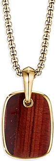 Tablet Amulet in 18K Yellow Gold with Red Tiger's Eye