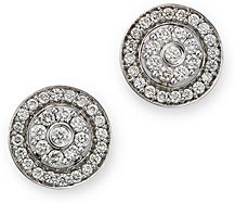 18K White Gold Diamond Stud Earrings