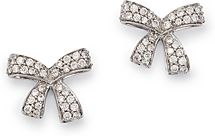 18K White Gold Romance Diamond Bow Earrings