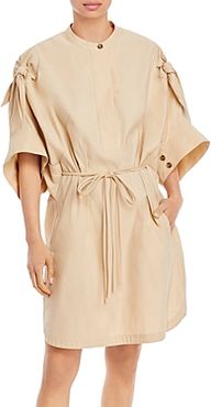 Knotted Sleeve Mid Length Dress