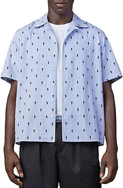 Thunderbolt Print Relaxed Fit Camp Shirt