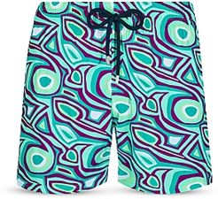 Moorise 1994 Press Citron Abstract Swim Trunks