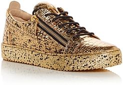 May London Briseide Croc Embossed Low Top Sneakers