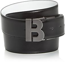 Logo Buckle Reversible Leather Belt