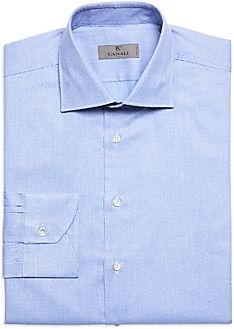 Classic Fit Blue Micro Print Shirt