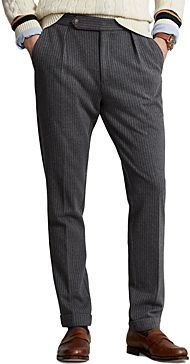 Pinstripe Knit Tailored Fit Suit Pants