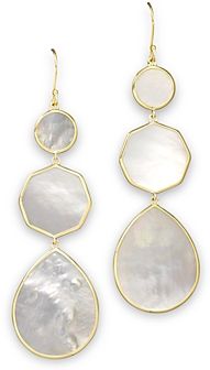 18K Gold Polished Rock Candy Crazy 8's Earrings in Mother-of-Pearl