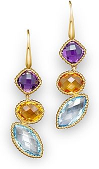 14K Yellow Gold and Multi Gem Drop Earrings - 100% Exclusive