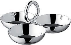 Vertigo Small 3-Part Silver Appetizer Dish