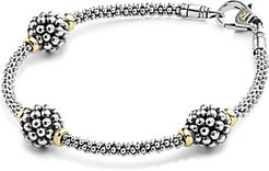 Sterling Silver Bracelet with Caviar Stations