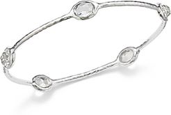 Sterling Silver Rock Candy 5-Stone Bangle in Clear Quartz