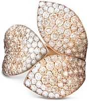 18K Rose Gold Secret Garden Three Petal Pave Diamond Ring