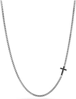 Pave Cross Necklace with Black Diamonds