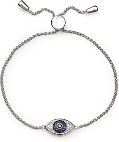 Marc & Marcella Diamond Evil Eye Adjustable Bracelet in Sterling Silver & 14K Gold-Plated Sterling Silver, 0.1 ct. t.w. - 100% Exclusive