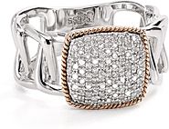 Marc & Marcella Diamond Ring in Sterling Silver & 14K Rose Gold-Plated Sterling Silver, 0.25 ct. t.w. - 100% Exclusive