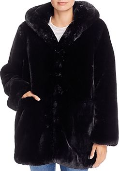 Maria Hooded Faux-Fur Coat