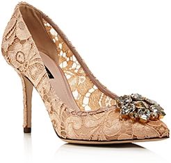 Lace Embroidered Pumps