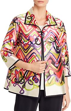 Printed Open-Front Jacket
