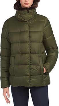 Mullein Faux Fur Collar Quilted Coat