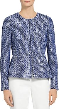 Marled Basket Stripe Knit Jacket
