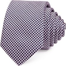 Diamond Grid Silk Skinny Necktie
