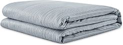 x Modernist Cotton Moving Lines Weighted Blanket, 35 lbs.
