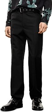 Black Belted Black Suit Trousers